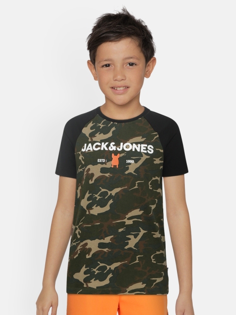 Jack & Jones Boys Black & Olive Green Camouflage Printed Round Neck T-shirt
Jack & Jones Boys Black & Olive Green Camouflage Printed Round Neck T-shirt