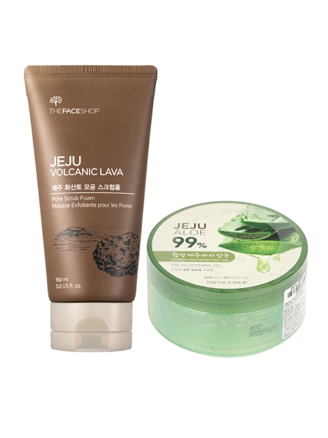 The Face Shop Set of Body Lotion & Scrub Foam, Brown