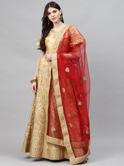 Chhabra 555 Beige & Gold-Toned Embroidered Semi-Stitched Lehenga & Unstitched Blouse with Dupatta
Chhabra 555 Beige & Gold-Toned Embroidered Semi-Stitched Lehenga & Unstitched Blouse with Dupatta