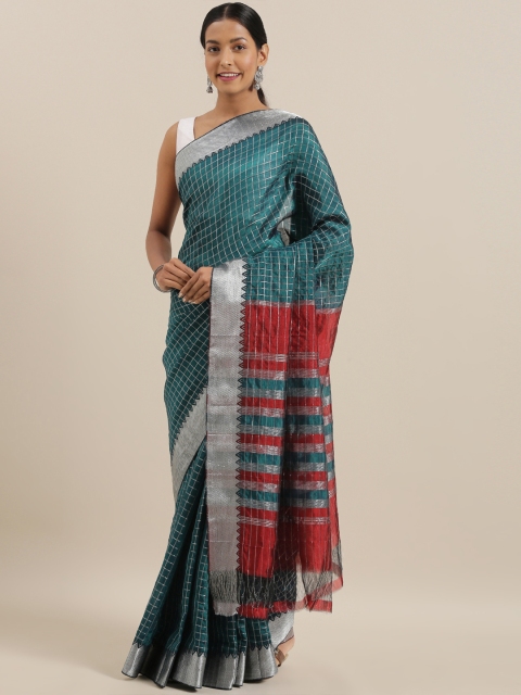 The Chennai Silks Classicate Teal Blue & Silver Silk Cotton Woven Design Maheshwari Saree
The Chennai Silks Classicate Teal Blue & Silver Silk Cotton Woven Design Maheshwari Saree