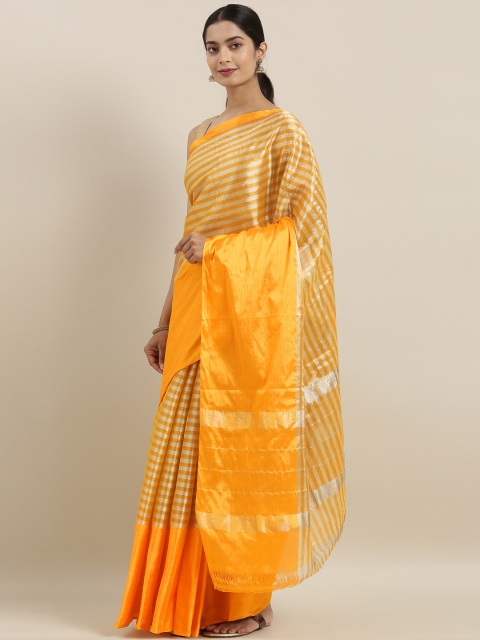 The Chennai Silks Mustard Yellow & Silver-Toned Pure Cotton Striped Venkatgiri Saree
The Chennai Silks Mustard Yellow & Silver-Toned Pure Cotton Striped Venkatgiri Saree