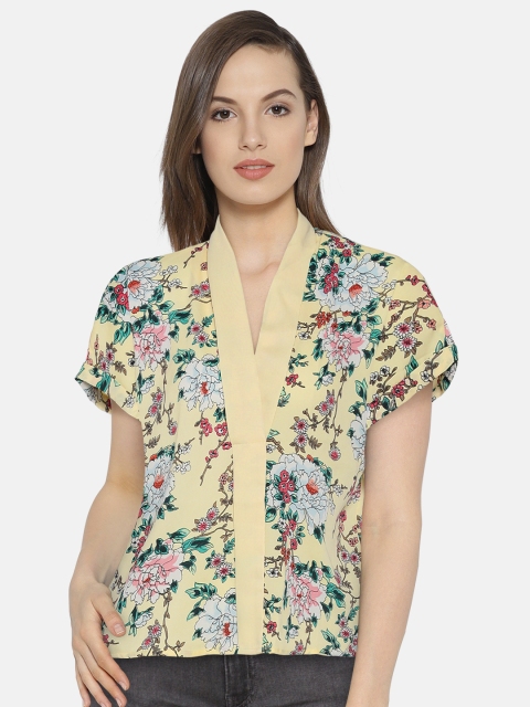 Vero Moda Light Yellow Floral Print Top