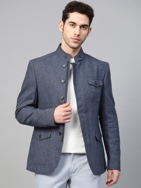 Blackberrys Blue Self Design Single-Breasted Slim Fit Smart Casual Blazer, Navy blue
Blackberrys Blue Self Design Single-Breasted Slim Fit Smart Casual Blazer, Navy blue