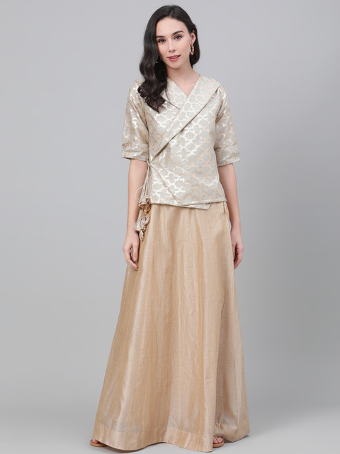 Readiprint Fashions Grey & Cream-Coloured Woven Design Ready to Wear Lehenga with Blouse
Readiprint Fashions Grey & Cream-Coloured Woven Design Ready to Wear Lehenga with Blouse