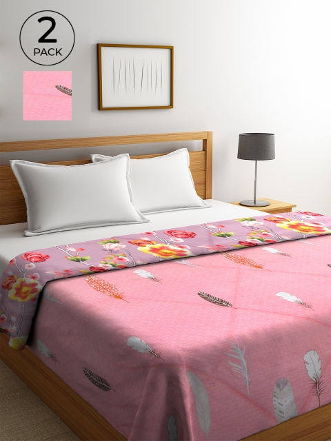 KLOTTHE Pink & Purple Floral Printed Pack of 2 500 GSM Double Bed Sustainable Reversible Quilts
KLOTTHE Pink & Purple Floral Printed Pack of 2 500 GSM Double Bed Sustainable Reversible Quilts