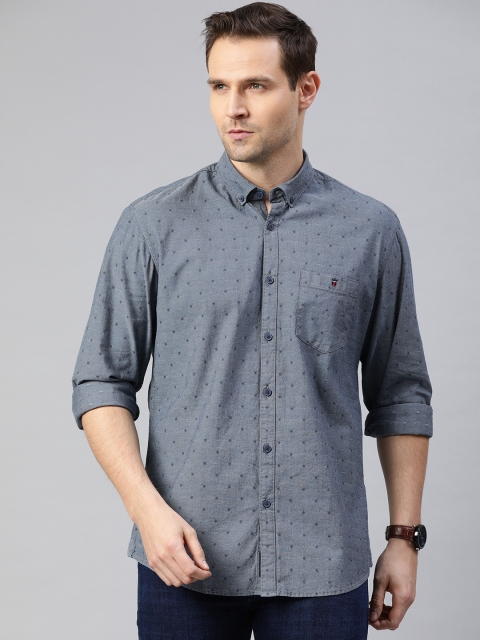 Louis Philippe Jeans Men Grey & Navy Blue Slim Fit Self Design Pure Cotton Casual Shirt
Louis Philippe Jeans Men Grey & Navy Blue Slim Fit Self Design Pure Cotton Casual Shirt