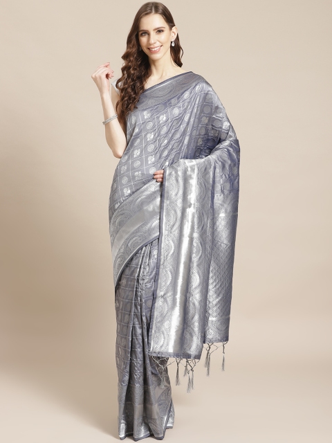 Libas Grey Checked Saree