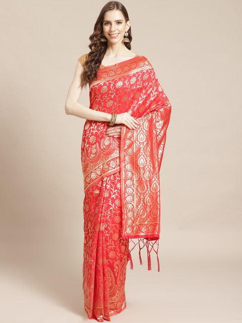 Libas Red & Golden Woven Design Saree
Libas Red & Golden Woven Design Saree