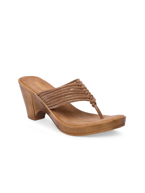 Inc 5 Women Beige Woven Design Heels