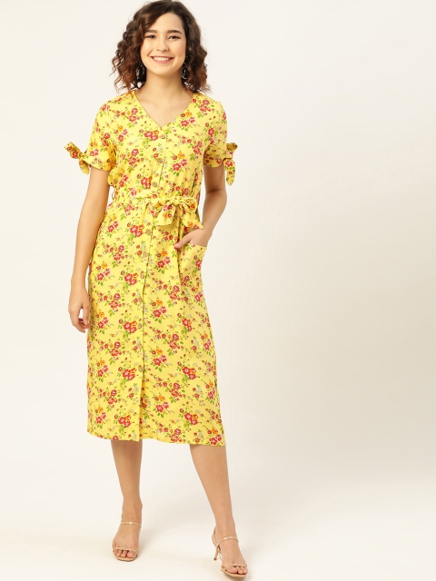 DressBerry Women Yellow & Red Floral Print Lenzing Shift Midi Sustainable ECOVERO Dress
DressBerry Women Yellow & Red Floral Print Lenzing Shift Midi Sustainable ECOVERO Dress