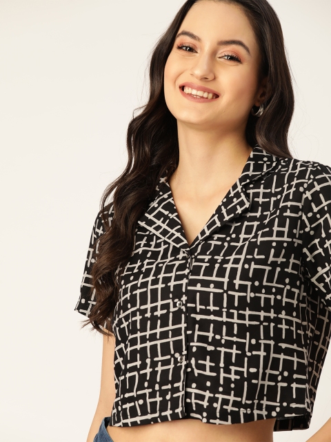 DressBerry Women Black & Grey Regular Fit Checked Cropped Casual Sustainable ECOVERO Shirt
DressBerry Women Black & Grey Regular Fit Checked Cropped Casual Sustainable ECOVERO Shirt