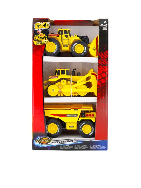 FAST LANE Set Of 3 Yellow & Black Construction Set