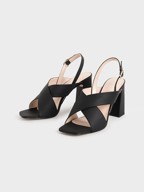 CHARLES & KEITH Women Black Solid Heels