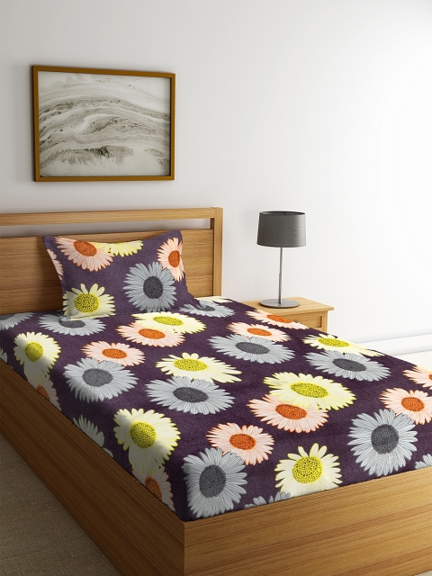 KLOTTHE Purple & Yellow Floral Printed 210 TC Cotton Single Bedsheets With Pillow Cover
KLOTTHE Purple & Yellow Floral Printed 210 TC Cotton Single Bedsheets With Pillow Cover
