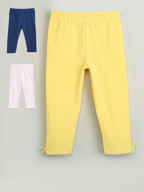 max Girls Pack of 3 Leggings, Yellow