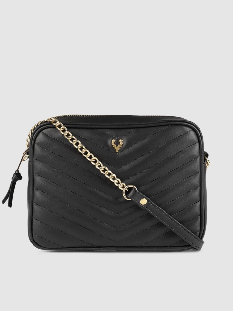 Allen Solly Black Quilted Sling Bag