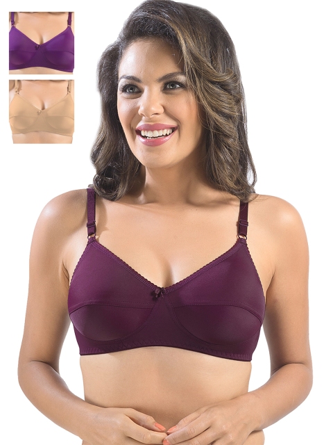 Sonari Pack of 3 Full-Coverage Bras, Purple