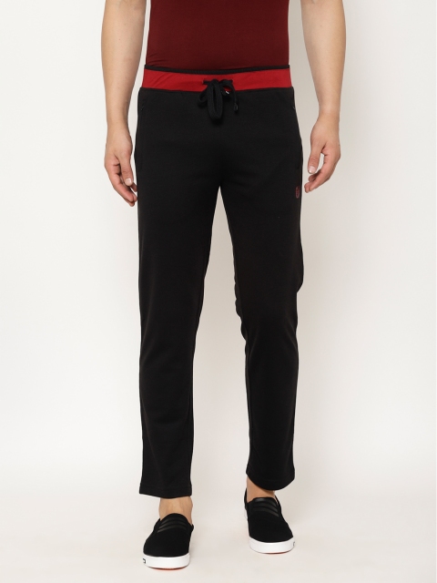 SAPPER Men Black Solid Slim Fit Track Pants