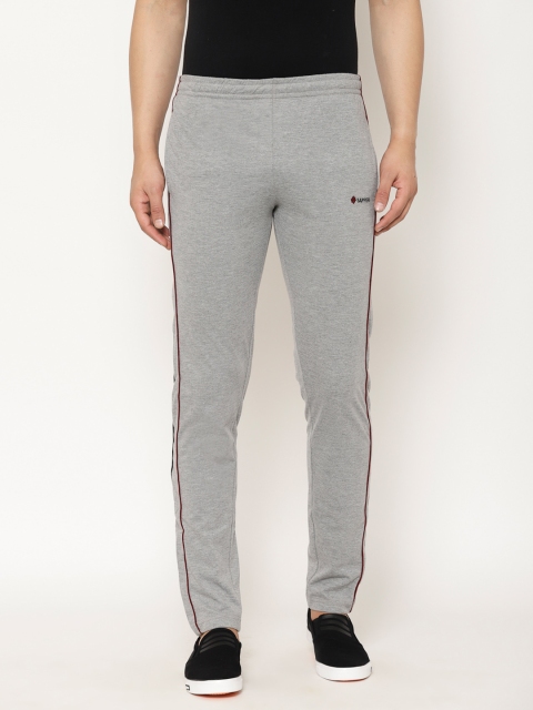 SAPPER Men Grey Solid Stretchable Slim Fit Track Pants