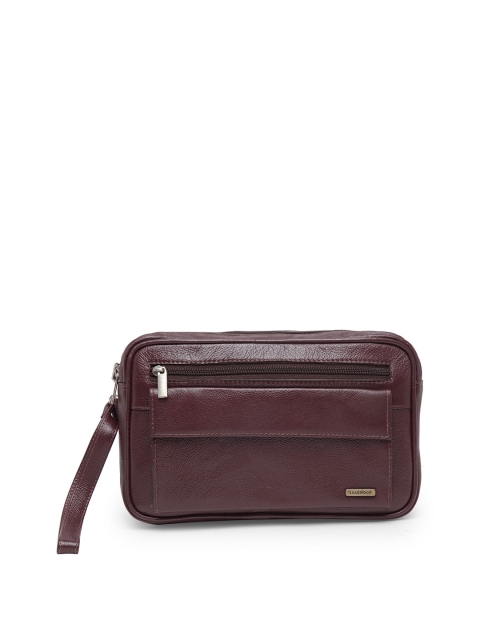 Teakwood Leathers Unisex Maroon Solid Messenger Bag