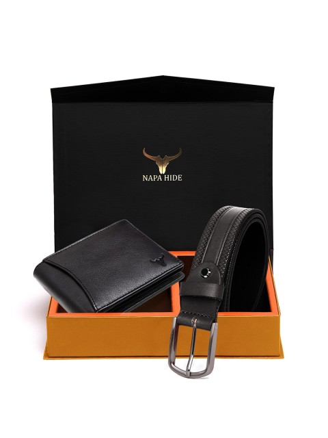 NAPA HIDE Men RFID Protected Genuine High Quality Leather Wallet & Belt Gift Set, Black
NAPA HIDE Men RFID Protected Genuine High Quality Leather Wallet & Belt Gift Set, Black