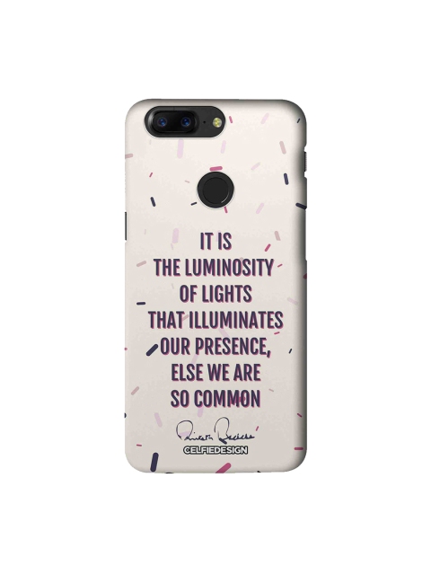 CelfieDesign Cream-Colored & Purple Presence AB Quotes Printed OnePlus 5T Sustainable Back Cover
CelfieDesign Cream-Colored & Purple Presence AB Quotes Printed OnePlus 5T Sustainable Back Cover