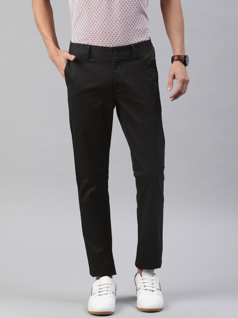 Allen Solly Men Black Slim Fit Solid Regular Trousers