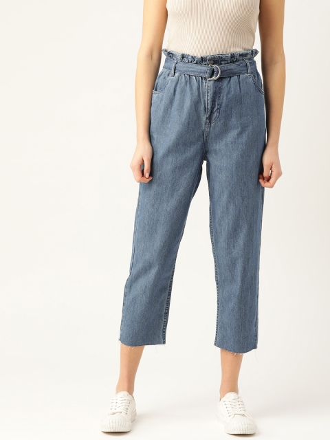 COVER STORY Women Blue Cotton Skinny High-Rise Clean Look Stretchable Crop Jeans With Belt
COVER STORY Women Blue Cotton Skinny High-Rise Clean Look Stretchable Crop Jeans With Belt