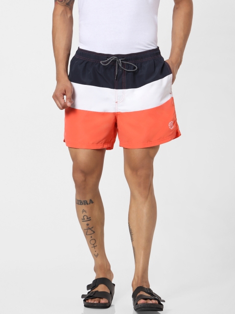 Jack & Jones Men Navy Blue & Coral Orange Colourblocked Regular Fit Sustainable Swim Shorts
Jack & Jones Men Navy Blue & Coral Orange Colourblocked Regular Fit Sustainable Swim Shorts
