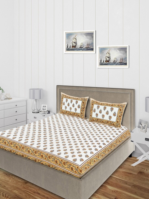 Salona Bichona White & Brown Ethnic Motifs 120 TC Cotton 1 Queen Bedsheet With 2 Pillow Covers
Salona Bichona White & Brown Ethnic Motifs 120 TC Cotton 1 Queen Bedsheet With 2 Pillow Covers