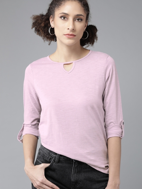 The Roadster Lifestyle Co Lavender Pure Cotton Keyhole Neck Roll-Up Sleeves Regular Top
The Roadster Lifestyle Co Lavender Pure Cotton Keyhole Neck Roll-Up Sleeves Regular Top