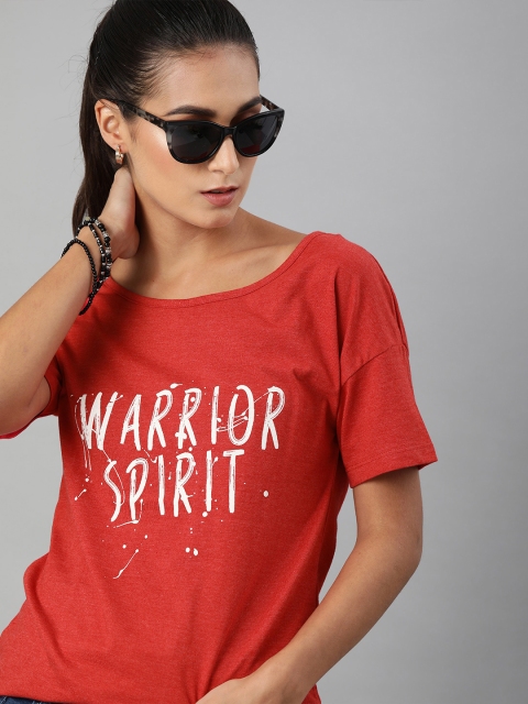 The Roadster Lifestyle Co Women Red Typography Printed Drop-Shoulder Sleeves Pure Cotton T-shirt
The Roadster Lifestyle Co Women Red Typography Printed Drop-Shoulder Sleeves Pure Cotton T-shirt