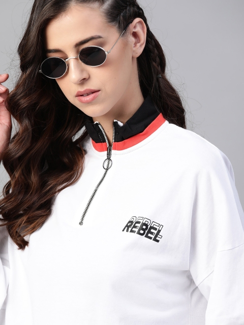 The Roadster Lifestyle Co Women White High Neck Drop-Shoulder Sleeves Pure Cotton T-shirt
The Roadster Lifestyle Co Women White High Neck Drop-Shoulder Sleeves Pure Cotton T-shirt