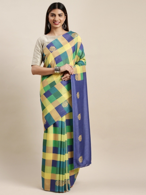 DIVASTRI Multicoloured Checked Saree, Multi