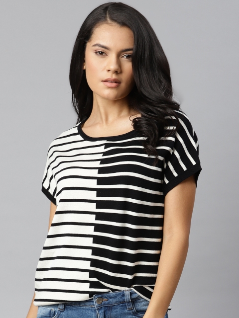The Roadster Lifestyle Co White & Black Striped Extended Sleeves Monochrome Regular Top
The Roadster Lifestyle Co White & Black Striped Extended Sleeves Monochrome Regular Top