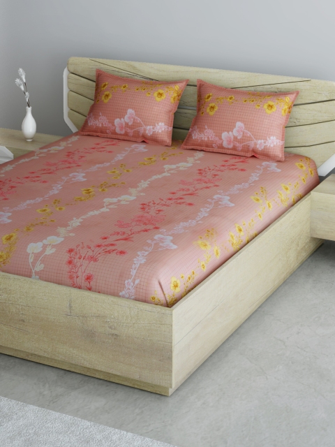 Aura Peach-Coloured & White Floral 144 TC 120 GSM Cotton Queen Bedsheet with Pillow Covers
Aura Peach-Coloured & White Floral 144 TC 120 GSM Cotton Queen Bedsheet with Pillow Covers