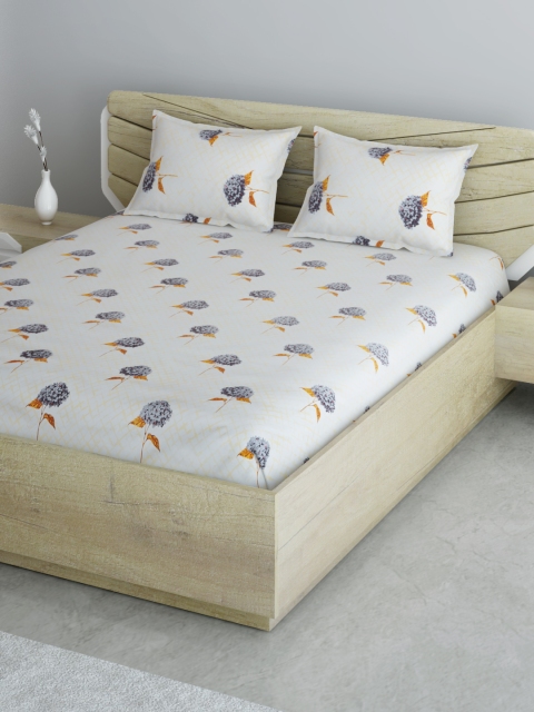 Aura Off-White & Yellow Floral 120 TC 130 GSM Cotton 1 Queen Bedsheet with 2 Pillow Covers
Aura Off-White & Yellow Floral 120 TC 130 GSM Cotton 1 Queen Bedsheet with 2 Pillow Covers