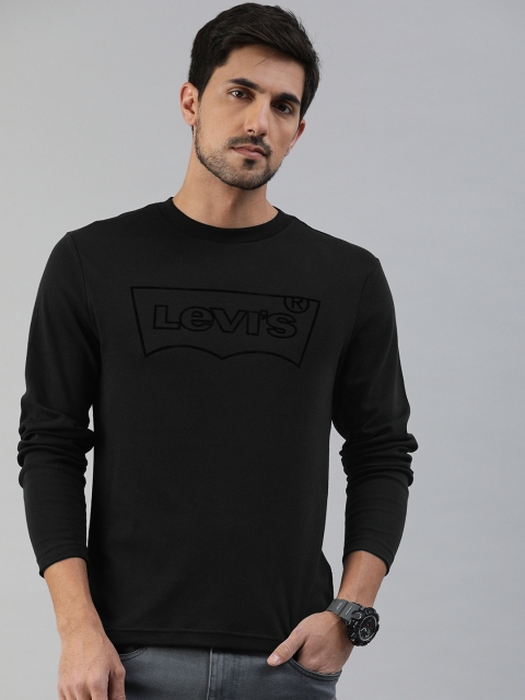 Levis Men Black Printed Round Neck T-shirt