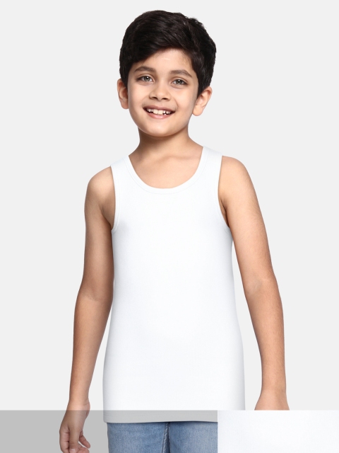 Marks & Spencer Boys Pack of 2 White Self-Striped Thermal Vests