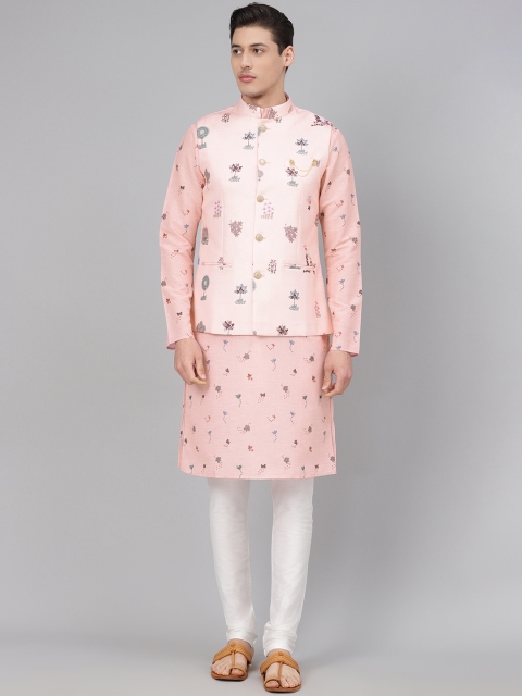 Readiprint Fashions Men Pink & White Floral Printed Kurta with Churidar & Nehru Jacket
Readiprint Fashions Men Pink & White Floral Printed Kurta with Churidar & Nehru Jacket