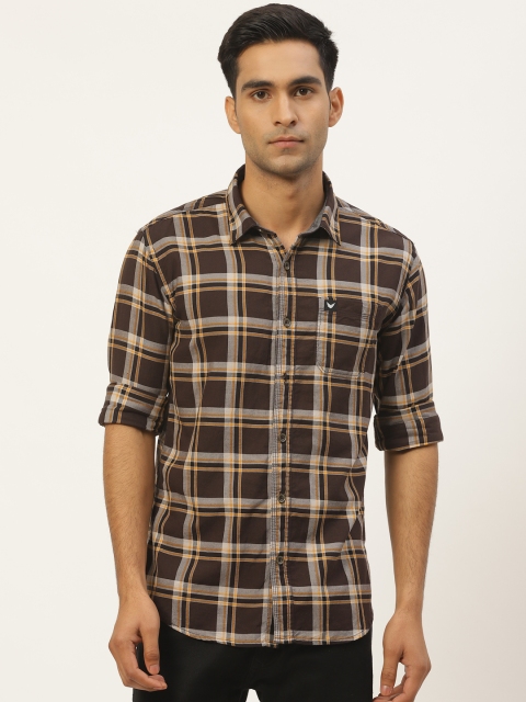 RED & BLUE Men Coffee Brown & Mustard Yellow Slim Fit Checked Pure Cotton Casual Shirt
RED & BLUE Men Coffee Brown & Mustard Yellow Slim Fit Checked Pure Cotton Casual Shirt