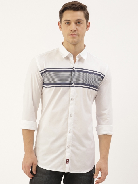 RED & BLUE Men White & Navy Blue Regular Fit Striped Stretchable Pure Cotton Casual Shirt
RED & BLUE Men White & Navy Blue Regular Fit Striped Stretchable Pure Cotton Casual Shirt