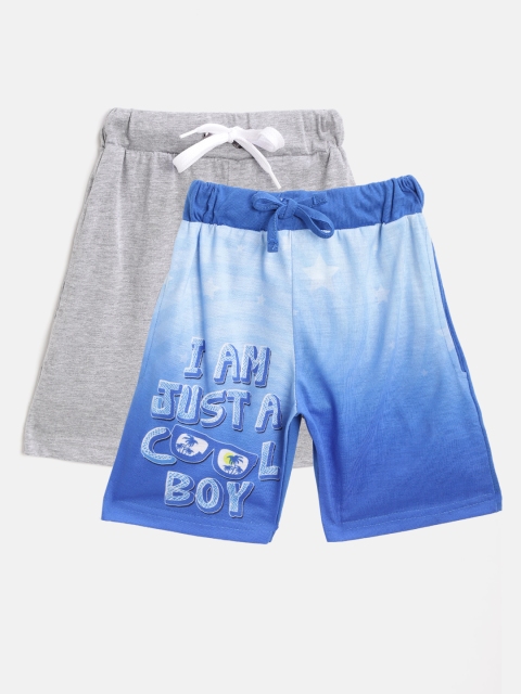 Eteenz Boys Pack Of 2 Assorted Pure Cotton Regular Fit Shorts