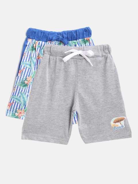 Eteenz Boys Pack Of 2 Assorted Pure Cotton Regular Fit Shorts
