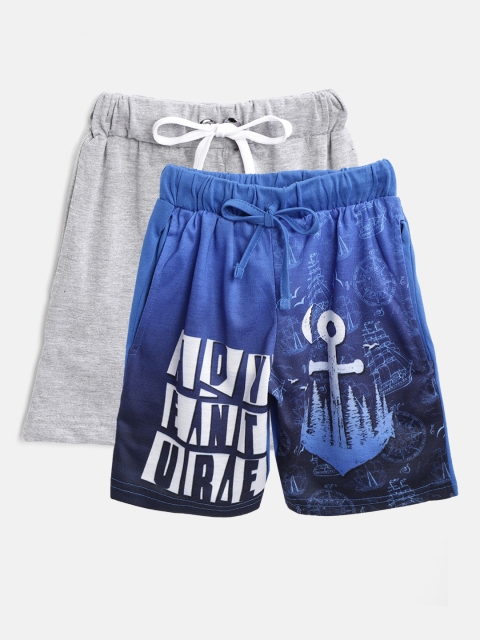 Eteenz Boys Pack of 2 Assorted Pure Cotton Shorts