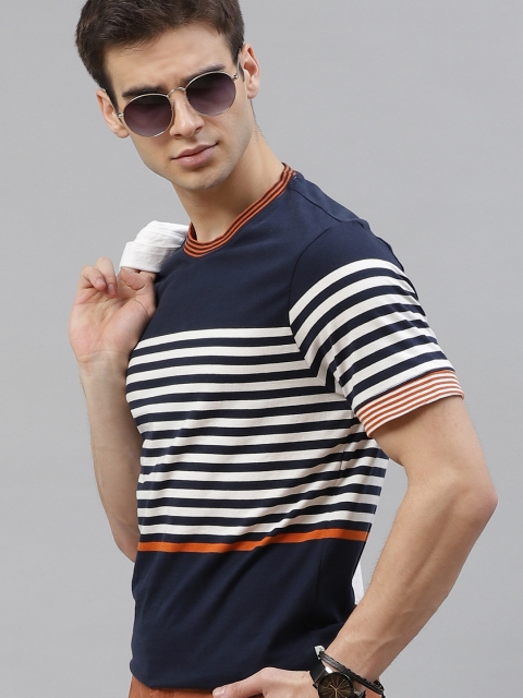 The Roadster Lifestyle Co Men Navy Blue White Pure Cotton Striped Round Neck Pure Cotton T-shirt
The Roadster Lifestyle Co Men Navy Blue White Pure Cotton Striped Round Neck Pure Cotton T-shirt
