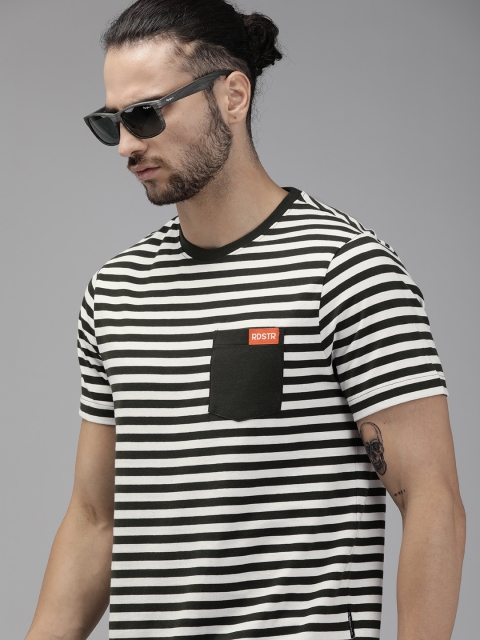 The Roadster Lifestyle Co Men Black White Striped Round Neck Pure Cotton T-shirt With Patch Pocket
The Roadster Lifestyle Co Men Black White Striped Round Neck Pure Cotton T-shirt With Patch Pocket