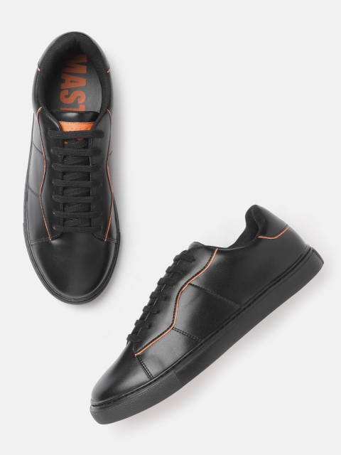 Mast & Harbour Men Black Solid Sneakers