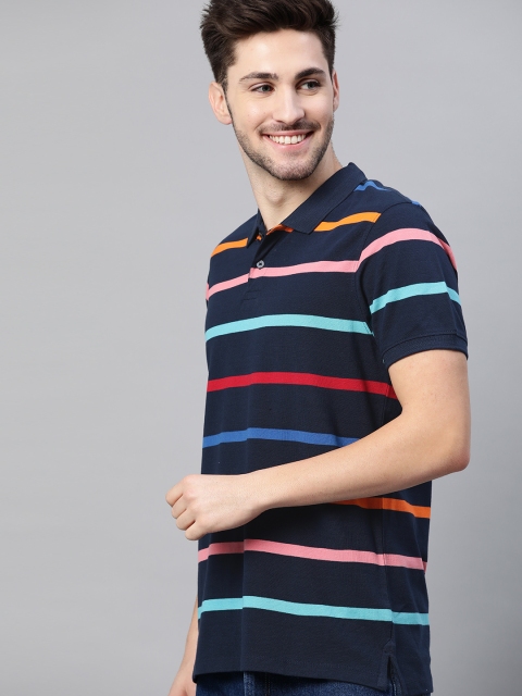 Mast Harbour Men Navy Pure Cotton Striped Polo Collar Pure Cotton T-shirt, Navy blue
Mast Harbour Men Navy Pure Cotton Striped Polo Collar Pure Cotton T-shirt, Navy blue