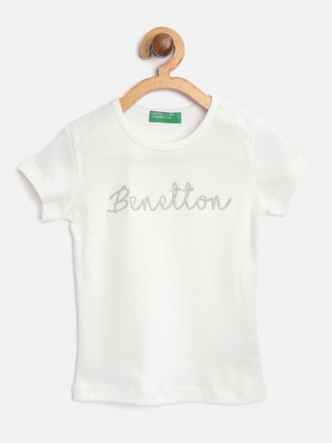 United Colors of Benetton Girls White & Silver Brand Logo Printed Pure Cotton T-shirt
United Colors of Benetton Girls White & Silver Brand Logo Printed Pure Cotton T-shirt